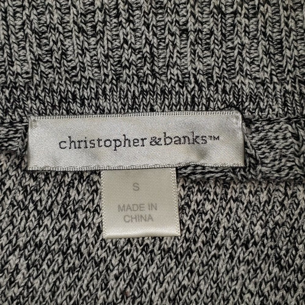 Ladies CHRISTOPHER & BANKS Cowl Neck Sweater in Gray & Black Heather - S - Picture 4 of 4